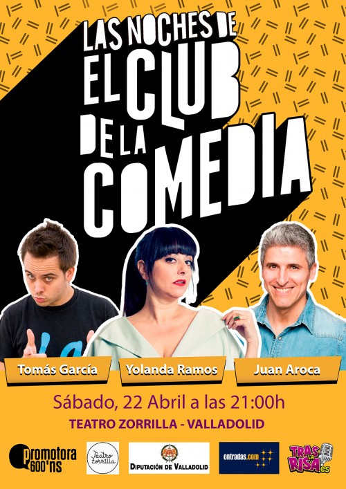 Cartel LAS NOCHES DE EL CLUB DE LA COMEDIA (Abril) en el Ciclo de Comedia Valladolid