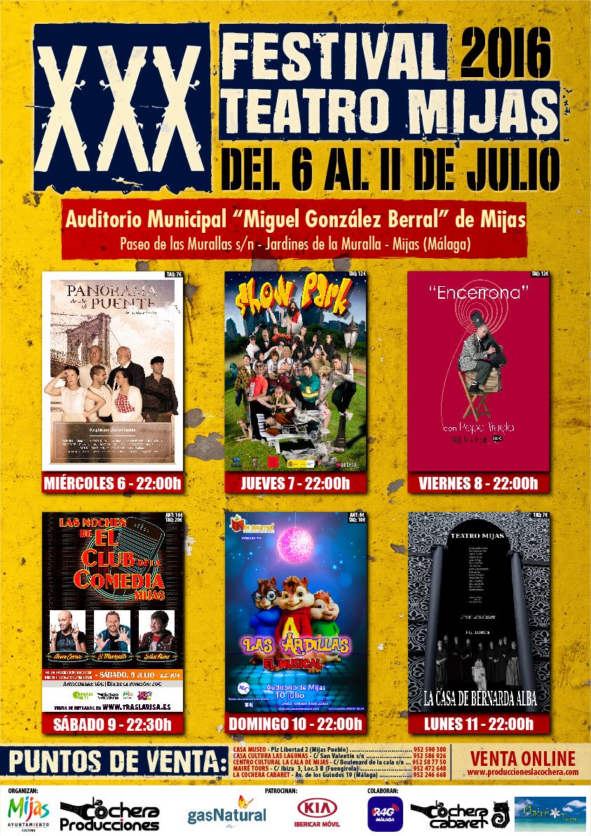 Cartel XXX Festival de Teatro de Mijas